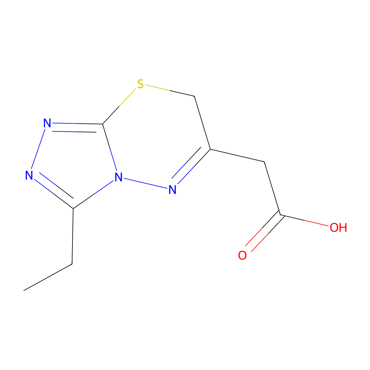 6-(Carboxymethyl)-3-ethyl-7H-[1,2,4]triazolo[3,4-b][1,3,4]thiadiazine molecular structure, CAS 1017486-08-6