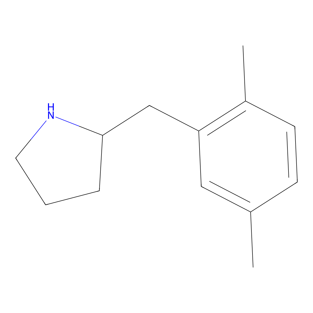 2-[(2,5-Dimethylphenyl)methyl]pyrrolidine molecular structure, CAS 1017488-00-4
