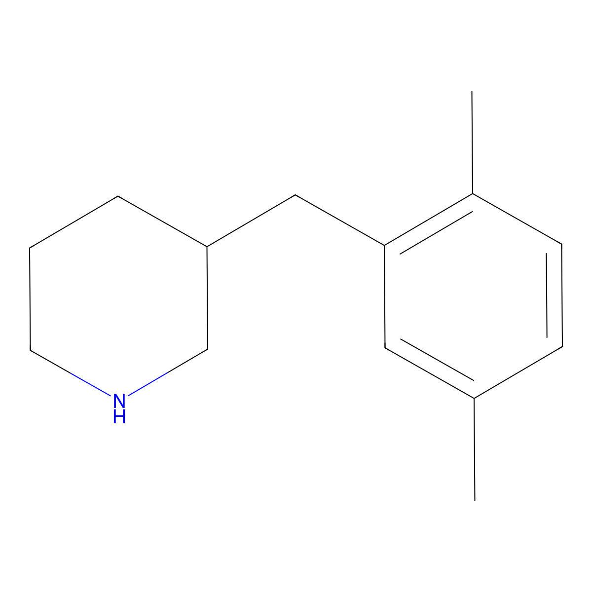 3-[(2,5-Dimethylphenyl)methyl]piperidine molecular structure, CAS 1017488-11-7