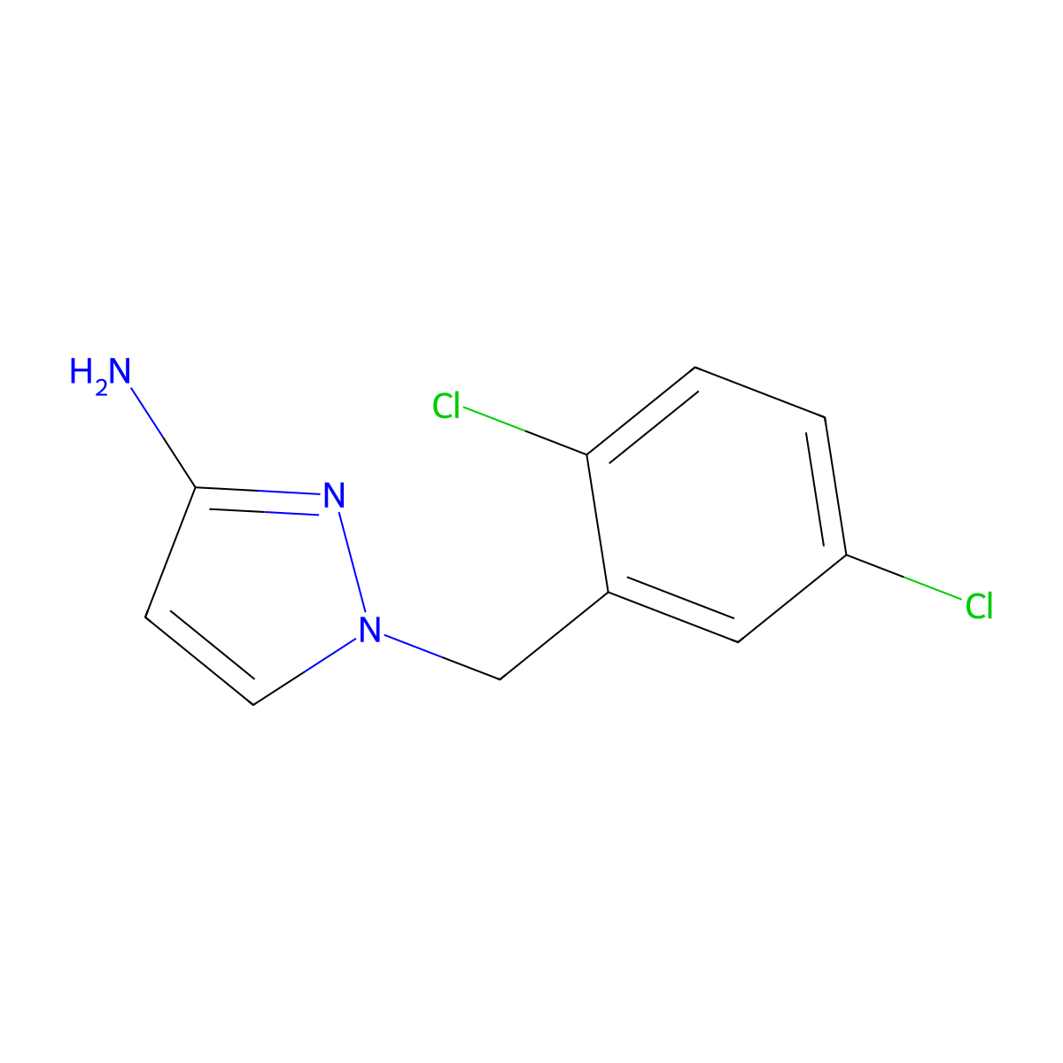 1-(2,5-dichlorobenzyl)-1H-pyrazol-3-amine molecular structure, CAS 1017488-33-3