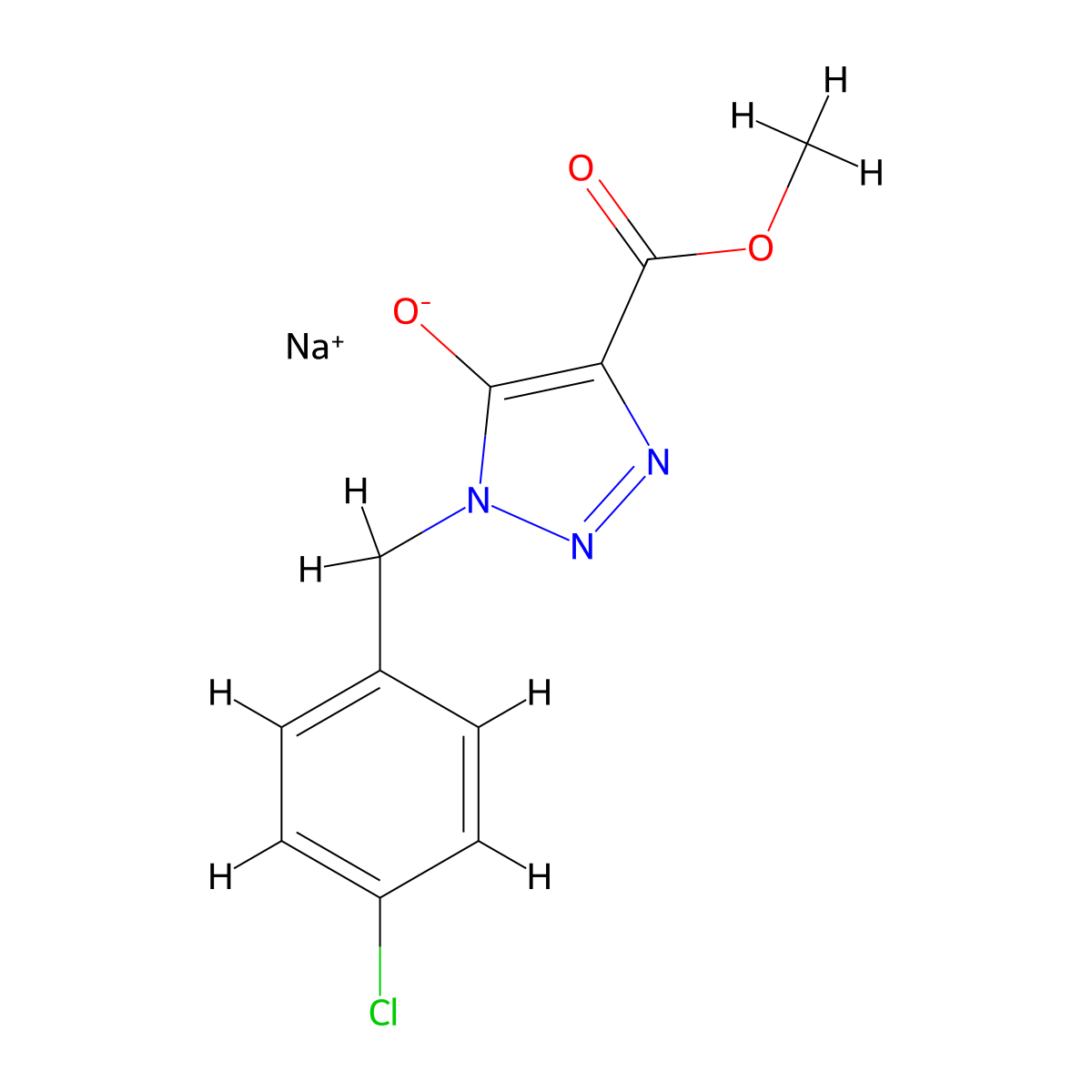 Sodium 1-(4-chlorobenzyl)-4-(methoxycarbonyl)-1H-1,2,3-triazol-5-olate molecular structure, CAS 1017488-98-0