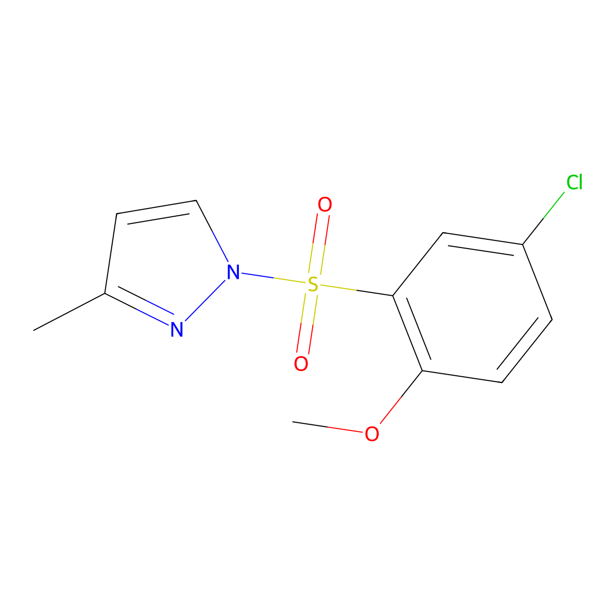 4-Chloro-1-methoxy-2-[(3-methylpyrazolyl)sulfonyl]benzene molecular structure, CAS 1017498-05-3