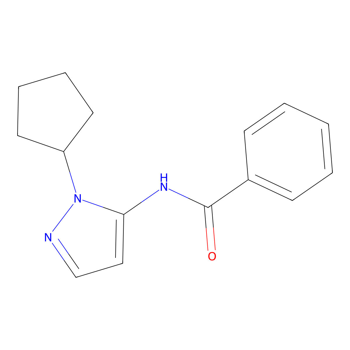 N-(1-cyclopentyl-1H-pyrazol-5-yl)benzamide molecular structure, CAS 1017499-48-7