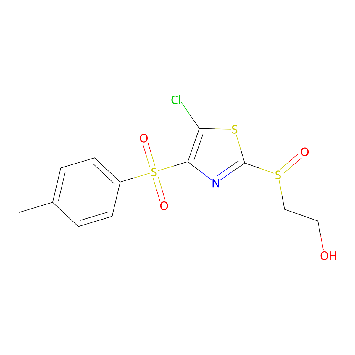 2-({5-Chloro-4-[(4-methylphenyl)sulfonyl]-1,3-thiazol-2-yl}sulfinyl)ethanol molecular structure, CAS 1017499-57-8