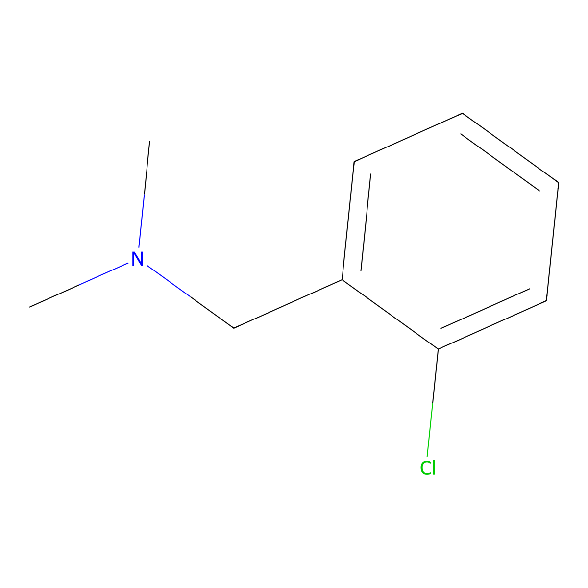 1-(2-Chlorophenyl)-N,N-dimethylmethanamine molecular structure, CAS 10175-31-2