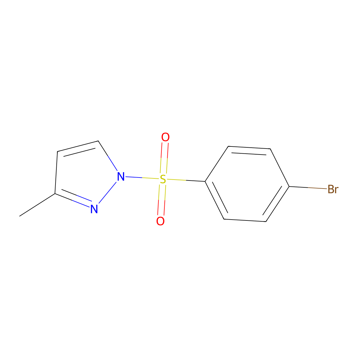 4-Bromo-1-[(3-methylpyrazolyl)sulfonyl]benzene molecular structure, CAS 1017500-21-8