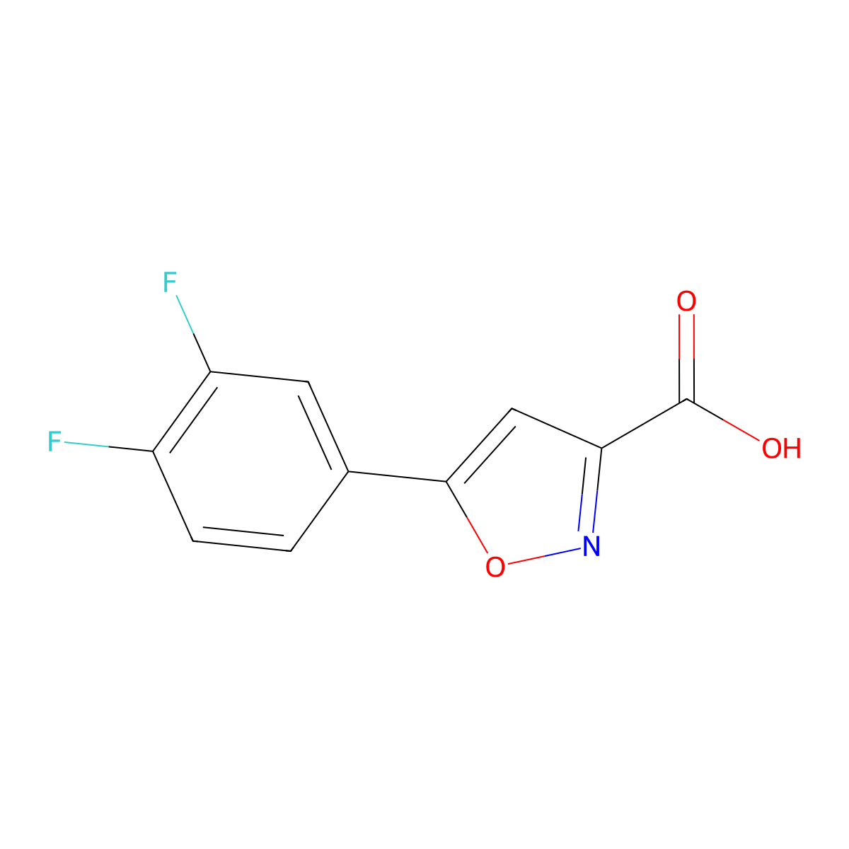 5-(3,4-Difluorophenyl)-1,2-oxazole-3-carboxylic acid molecular structure, CAS 1017513-51-7