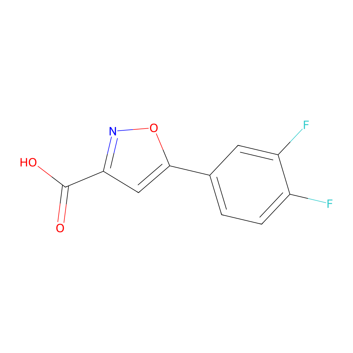 5-(3,4-Difluorophenyl)-1,2-oxazole-3-carboxylic acid molecular structure, CAS 1017513-51-7