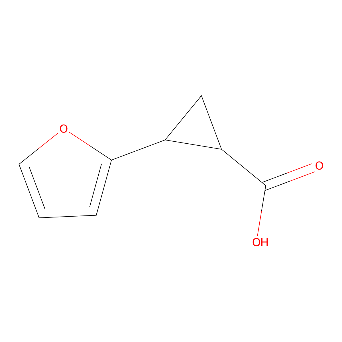 2-(Furan-2-yl)cyclopropane-1-carboxylic acid molecular structure, CAS 1017553-75-1