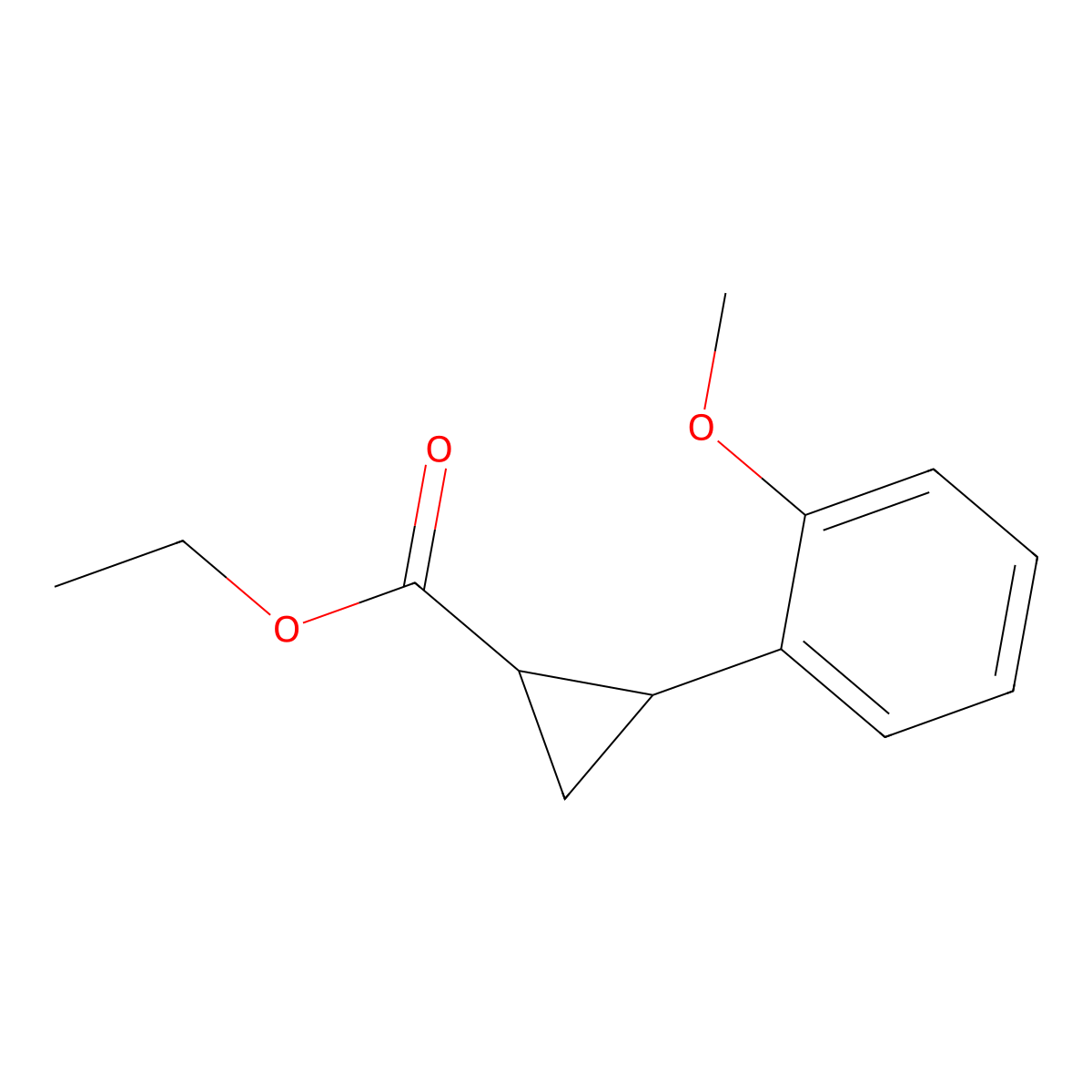 Ethyl 2-(2-methoxyphenyl)cyclopropane-1-carboxylate molecular structure, CAS 1017553-79-5