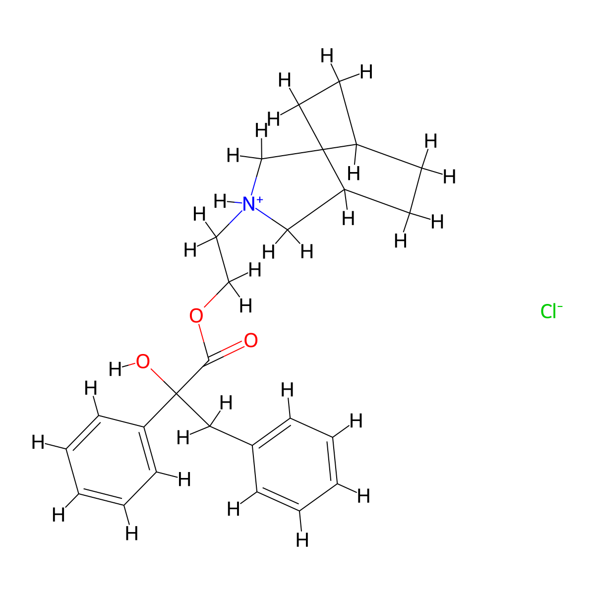 Mandelic acid, alpha-benzyl-, 2-(3-azabicyclo(3.2.2)non-3-yl)ethyl ester, hydrochloride molecular structure, CAS 101756-42-7