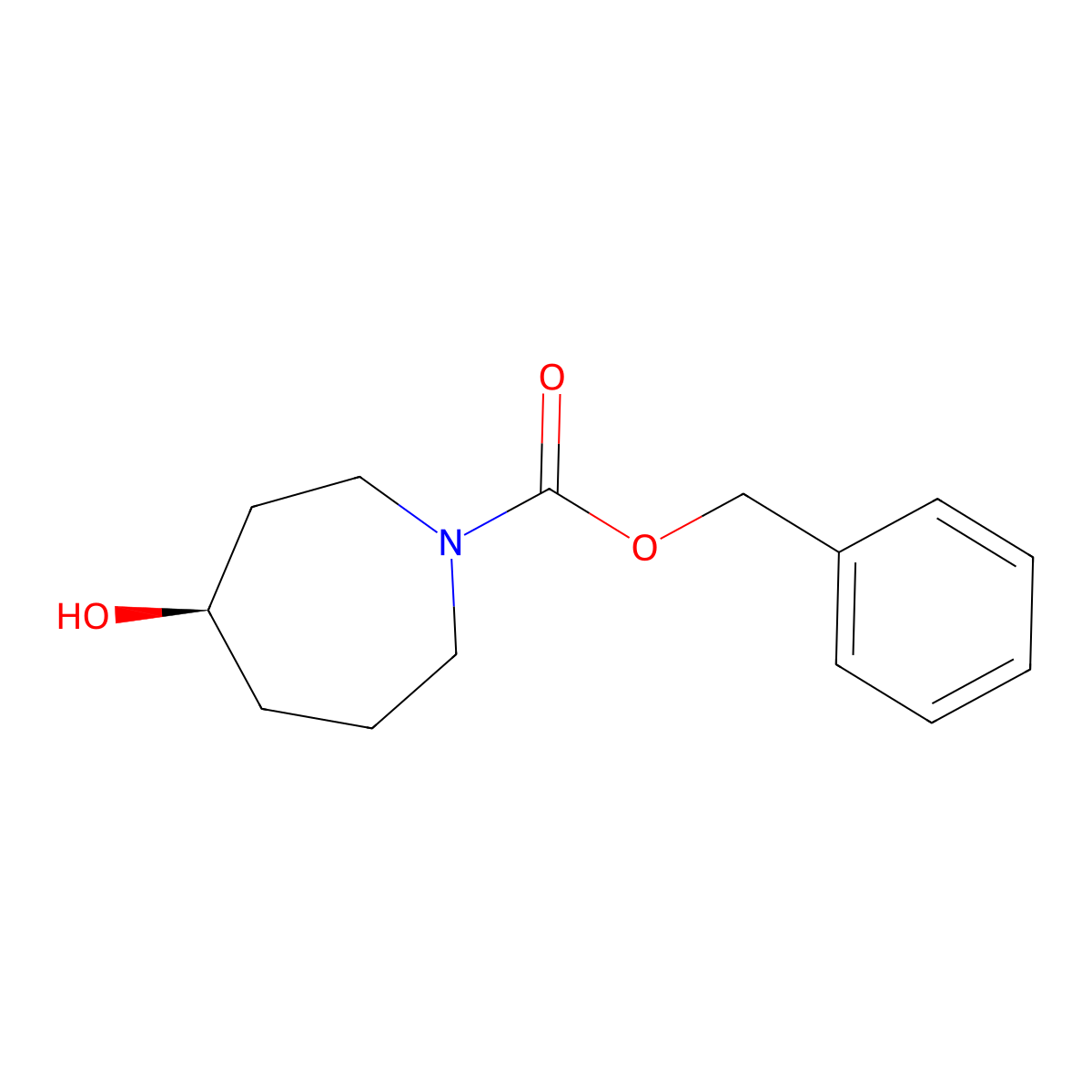 (4R)-N-Cbz-4-hydroxy-azepane molecular structure, CAS 1017575-76-6