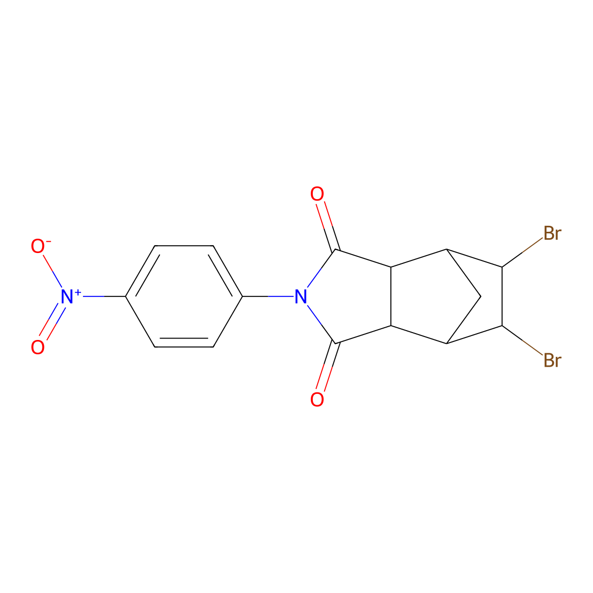 5,6-dibromo-2-(4-nitrophenyl)hexahydro-1H-4,7-methanoisoindole-1,3(2H)-dione molecular structure, CAS 101758-78-5