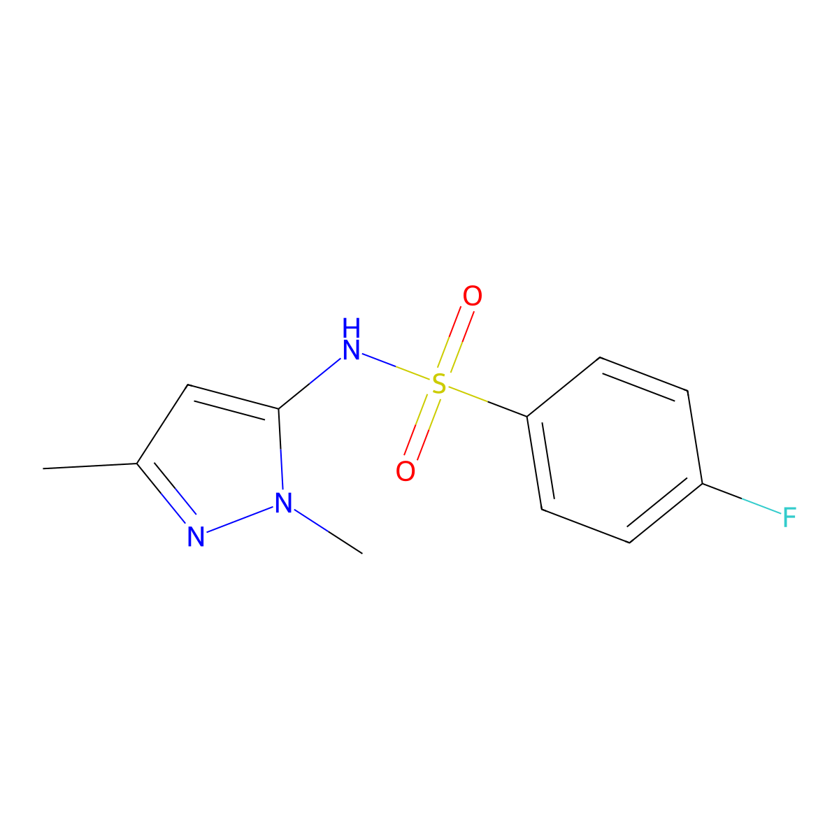 n-(1,3-Dimethyl-1h-pyrazol-5-yl)-4-fluorobenzenesulfonamide molecular structure, CAS 1017586-97-8