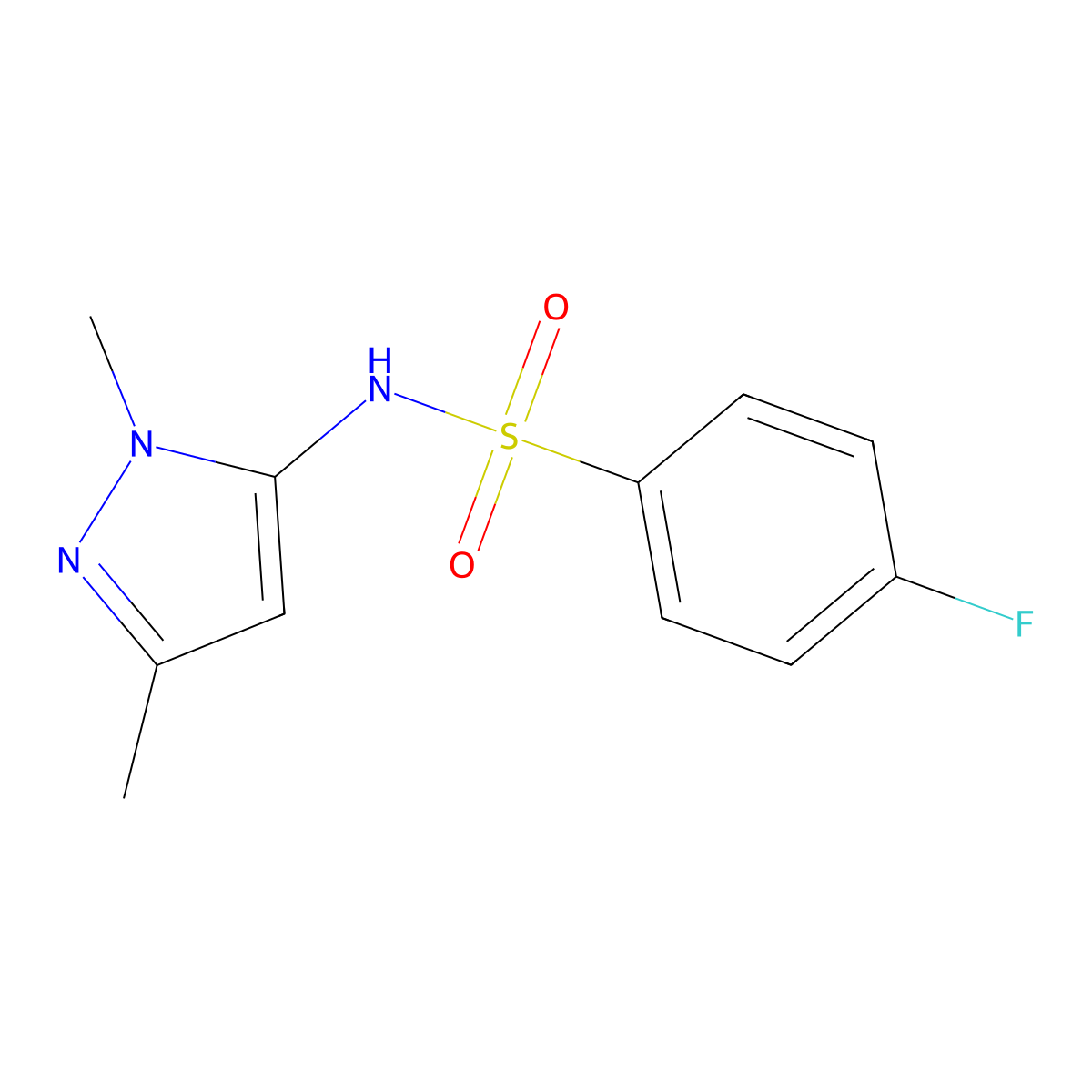 n-(1,3-Dimethyl-1h-pyrazol-5-yl)-4-fluorobenzenesulfonamide molecular structure, CAS 1017586-97-8