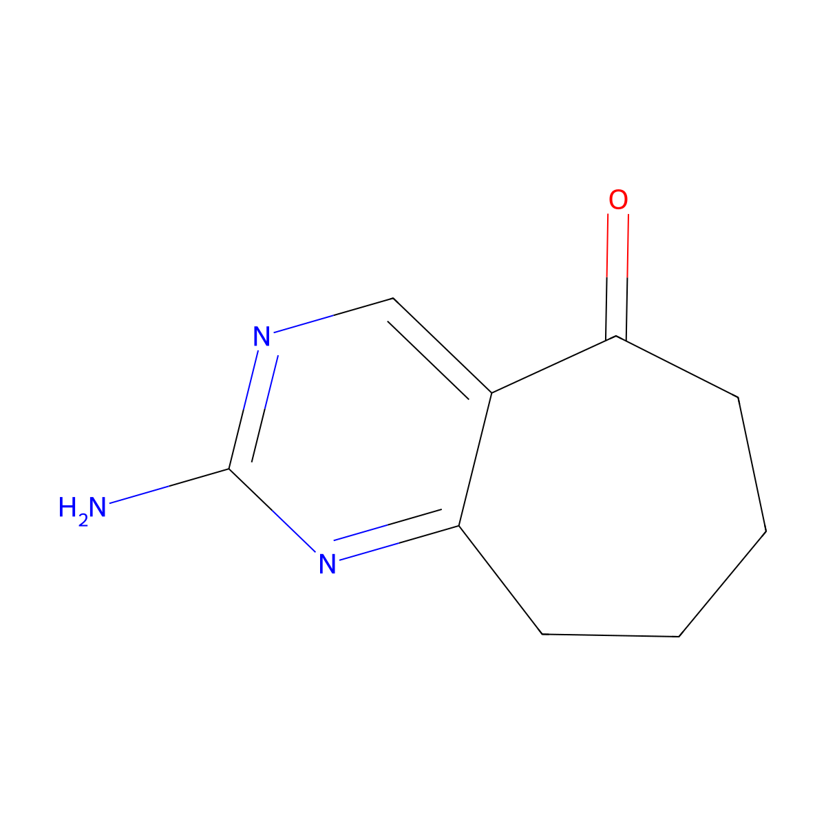 2-Amino-6,7,8,9-tetrahydro-5H-cyclohepta[d]pyrimidin-5-one molecular structure, CAS 1017589-95-5