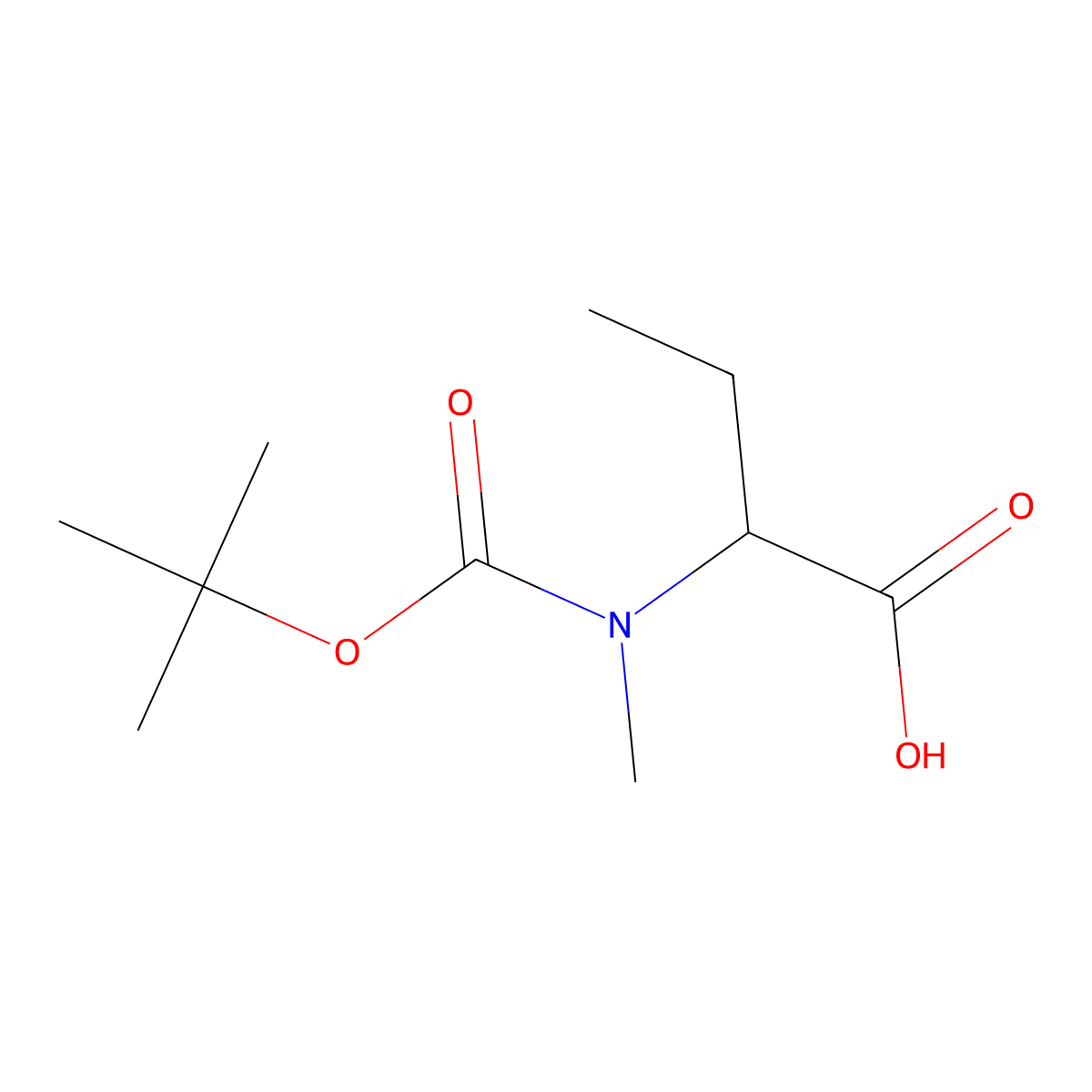 (2S)-2-(((1,1-Dimethylethoxy)carbonyl)methylamino)butanoic acid molecular structure, CAS 101759-74-4