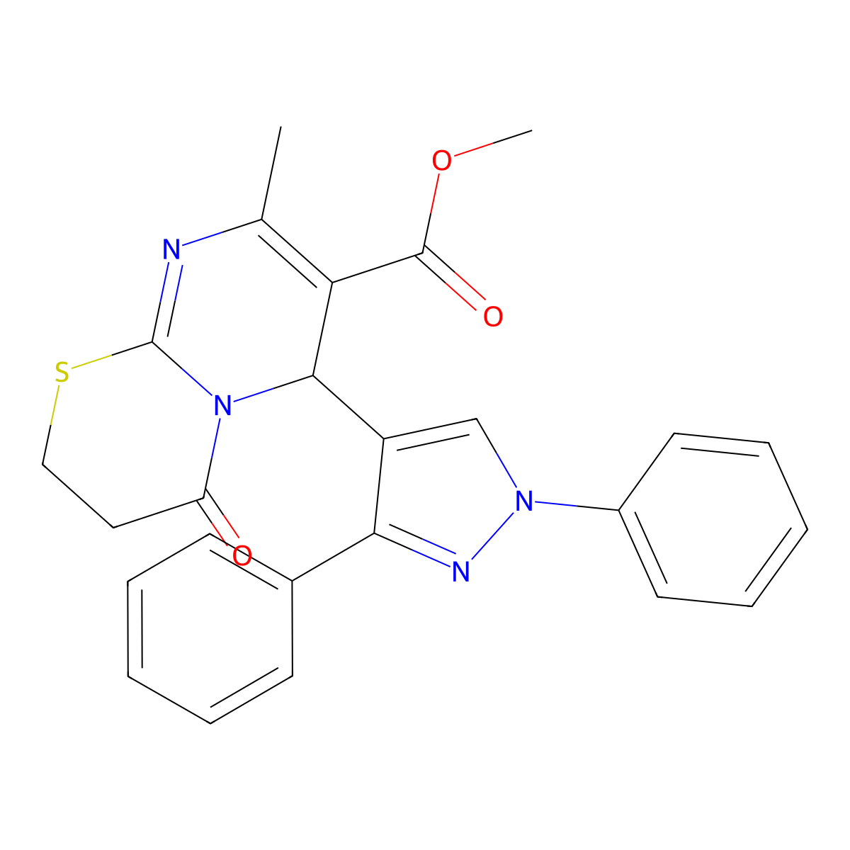 methyl 6-(1,3-diphenyl-1H-pyrazol-4-yl)-8-methyl-4-oxo-3,4-dihydro-2H,6H-pyrimido[2,1-b][1,3]thiazine-7-carboxylate molecular structure, CAS 1017596-30-3