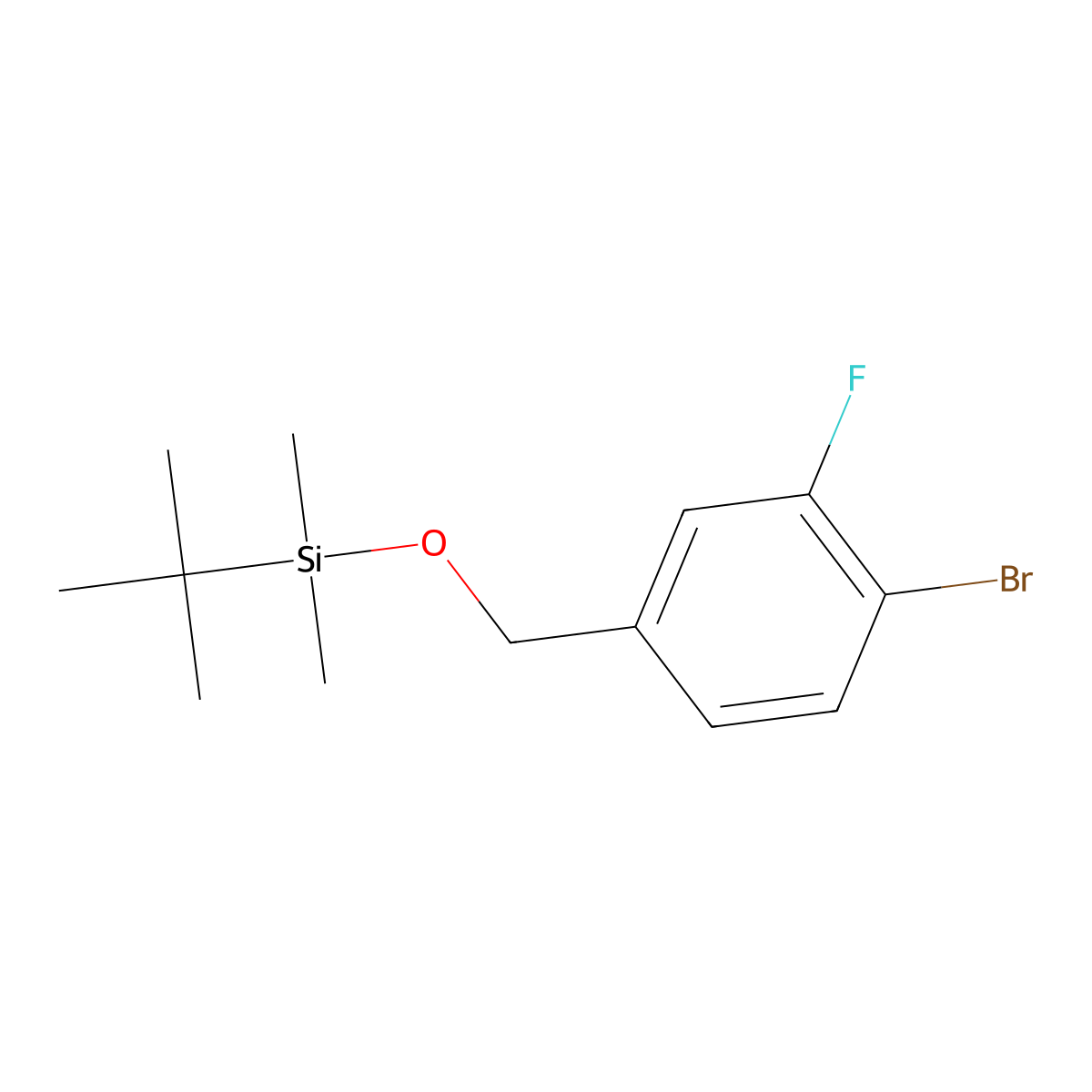 ((4-Bromo-3-fluorobenzyl)oxy)(tert-butyl)dimethylsilane molecular structure, CAS 1017598-60-5