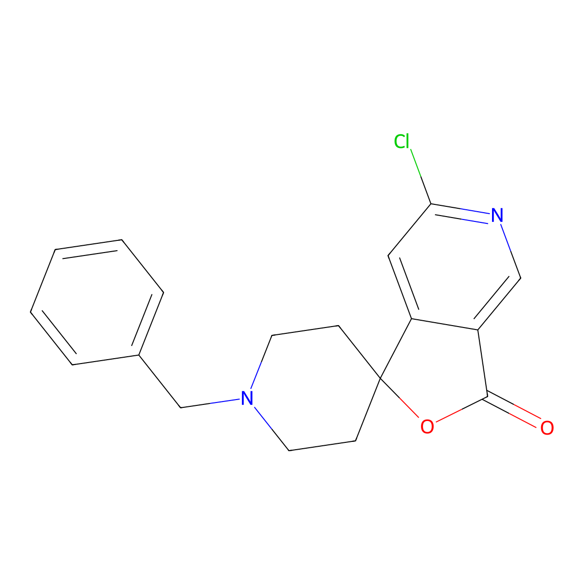 1'-benzyl-6-chloro-3H-spiro[furo[3,4-c]pyridine-1,4'-piperidin]-3-one molecular structure, CAS 1017598-71-8