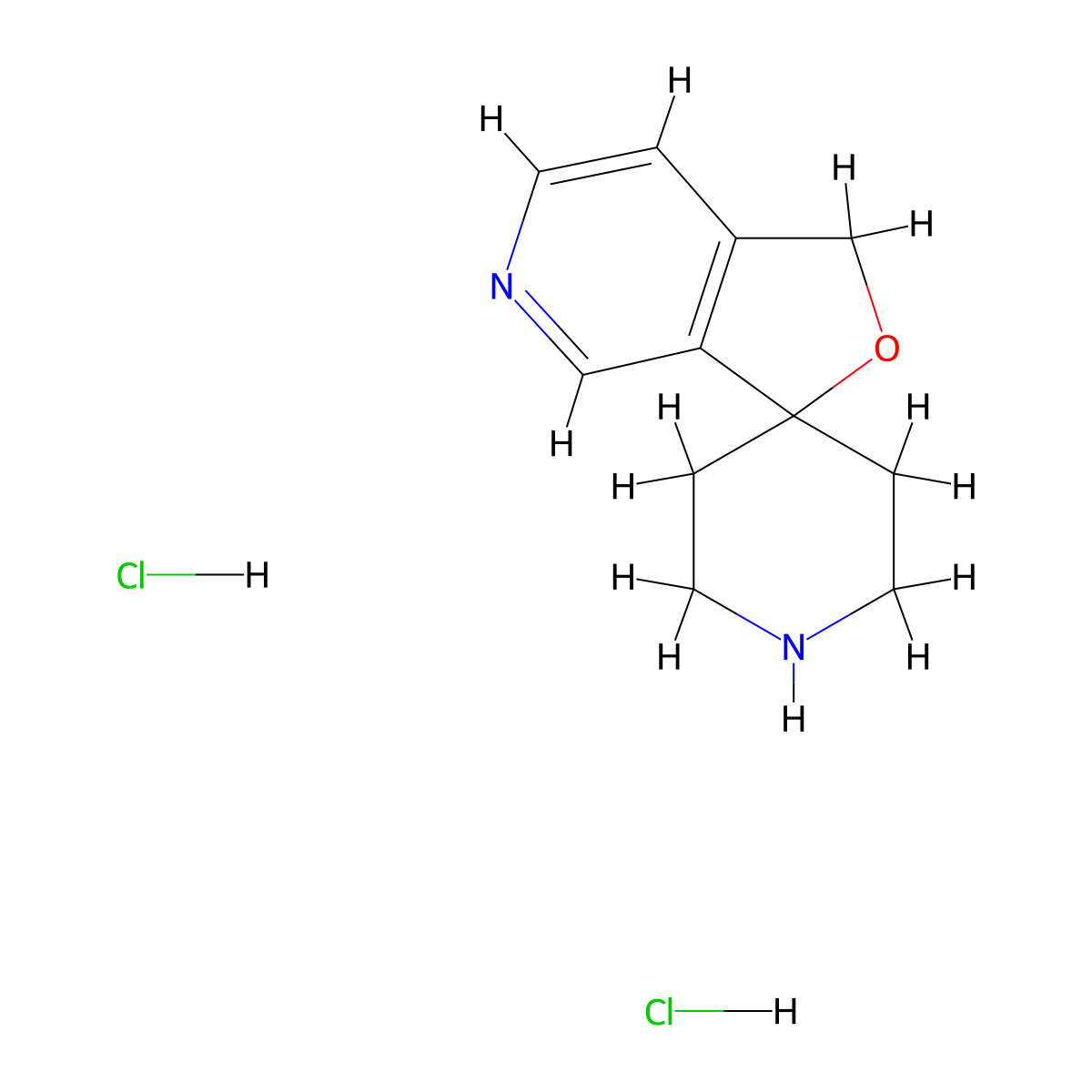 1H-spiro[furo[3,4-c]pyridine-3,4'-piperidine] dihydrochloride molecular structure, CAS 1017599-04-0