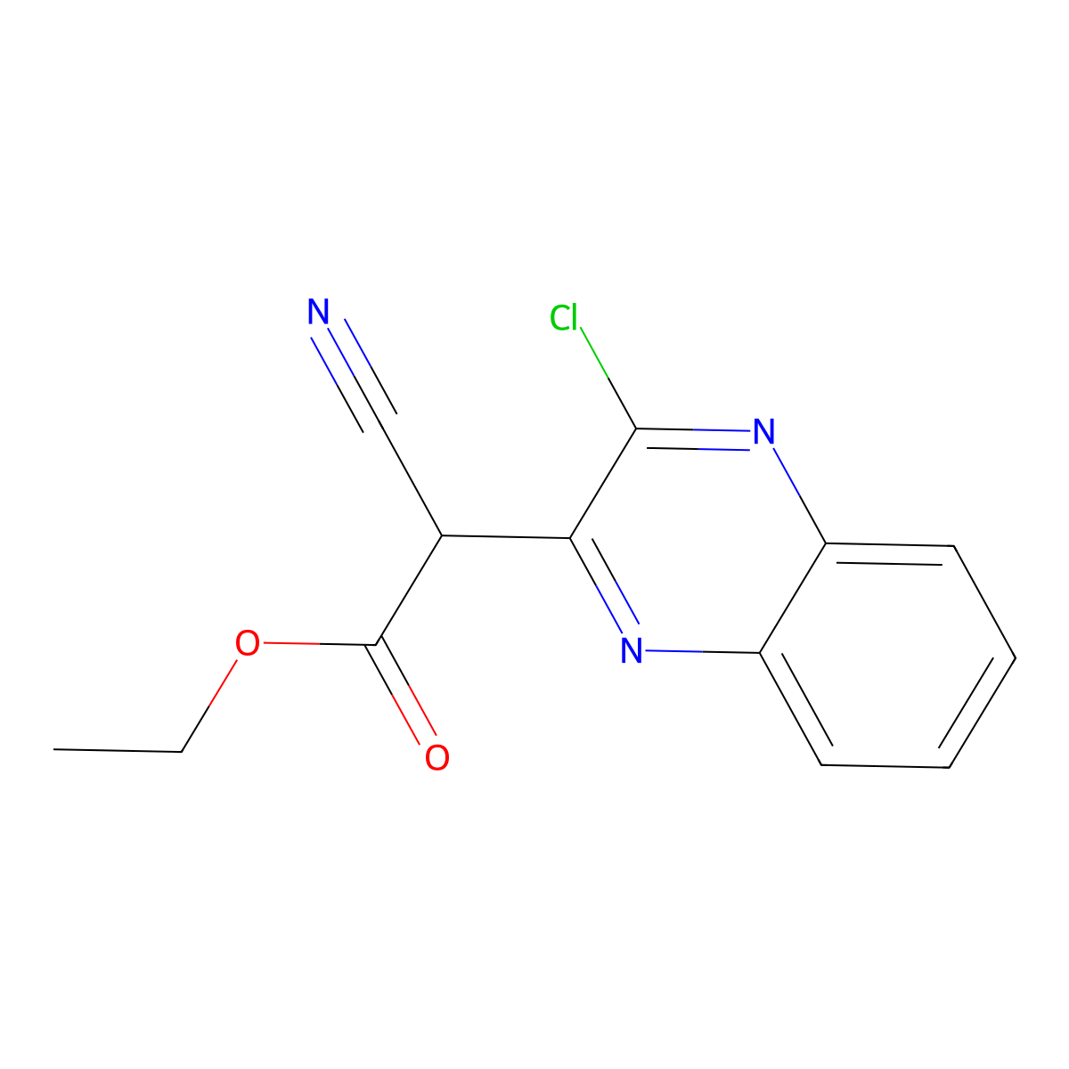 Ethyl 2-(3-chloroquinoxalin-2-yl)-2-cyanoacetate molecular structure, CAS 10176-22-4