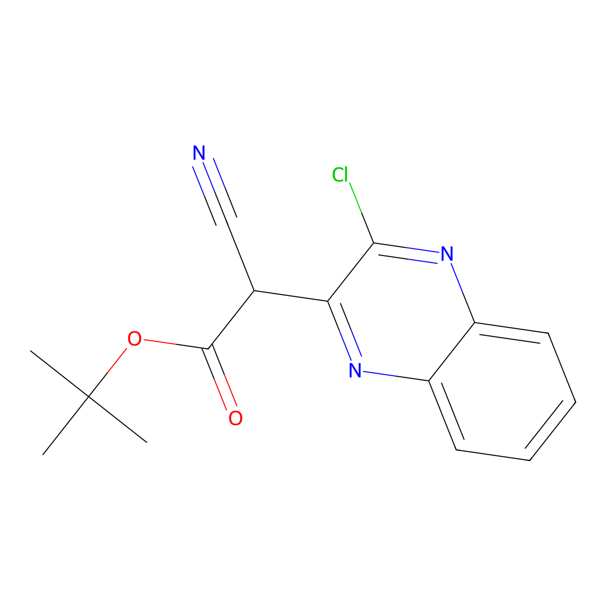 Tert-butyl (3-chloroquinoxalin-2-yl)(cyano)acetate molecular structure, CAS 10176-24-6
