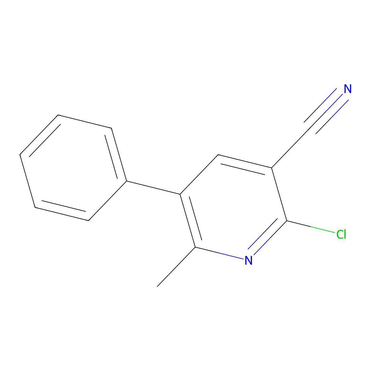 2-Chloro-6-methyl-5-phenylnicotinonitrile molecular structure, CAS 10176-63-3