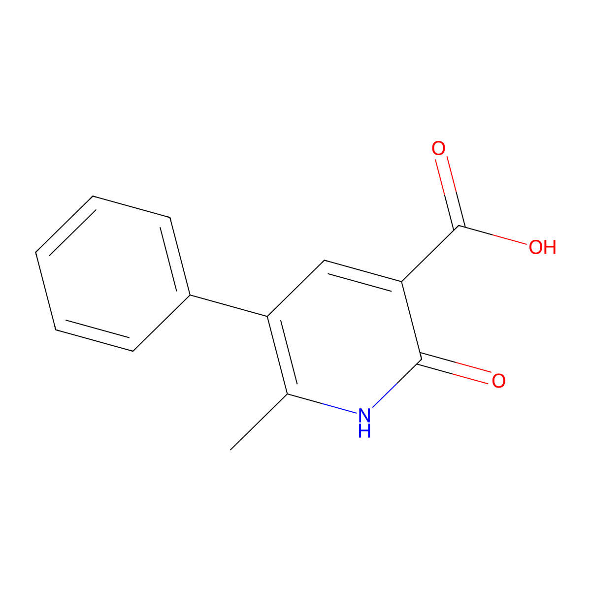 6-Methyl-2-oxo-5-phenyl-1,2-dihydropyridine-3-carboxylic acid molecular structure, CAS 10176-79-1