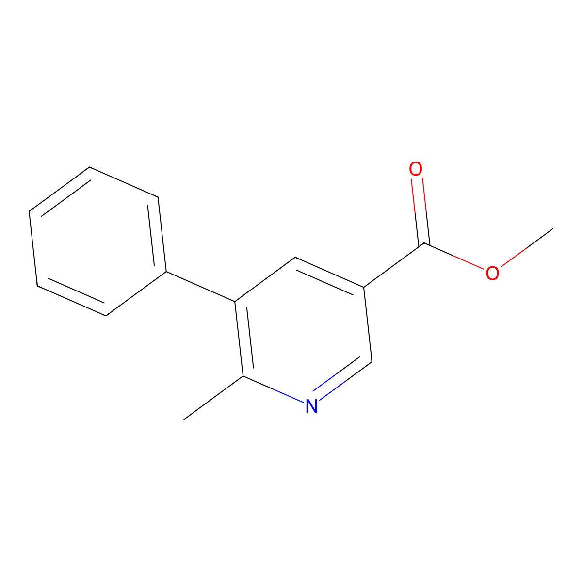 Methyl 6-methyl-5-phenylpyridine-3-carboxylate molecular structure, CAS 10176-84-8