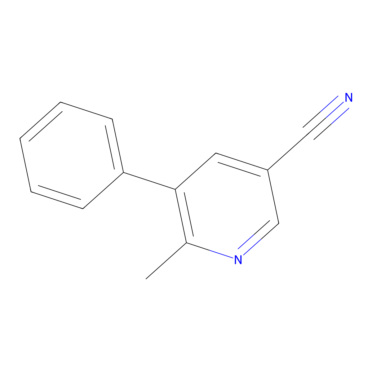 6-Methyl-5-phenylnicotinonitrile molecular structure, CAS 10176-93-9