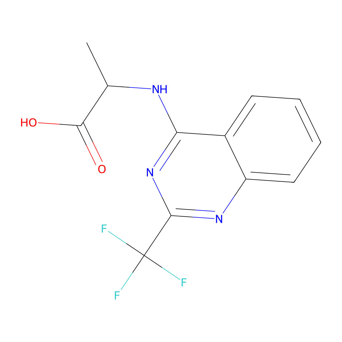 2-{[2-(Trifluoromethyl)quinazolin-4-yl]amino}propanoic acid molecular structure, CAS 1017606-68-6