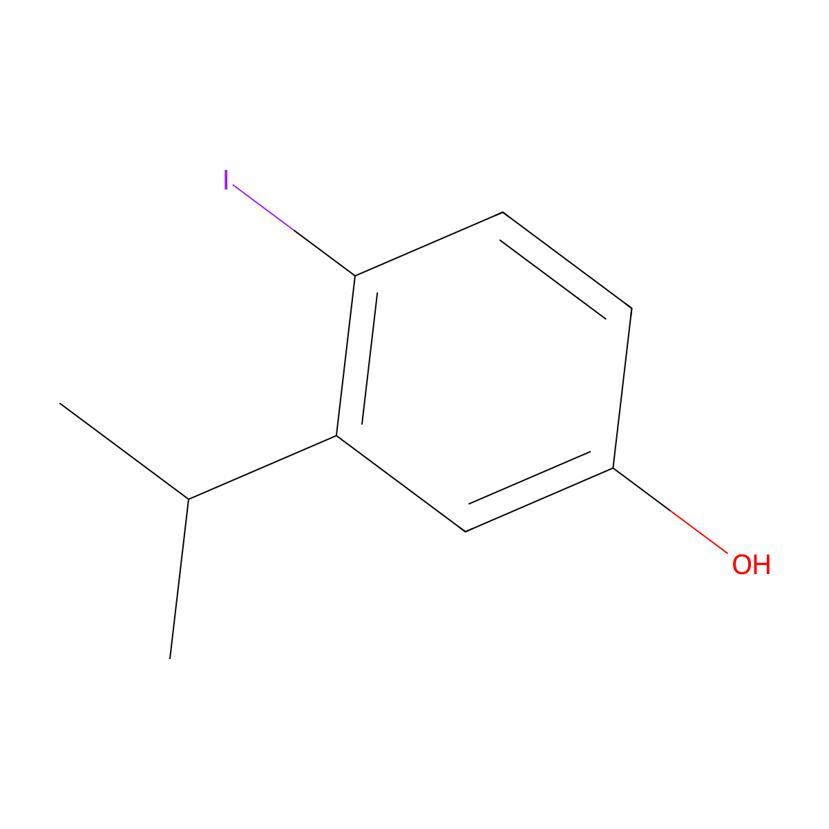 4-Iodo-3-isopropylphenol molecular structure, CAS 1017608-20-6
