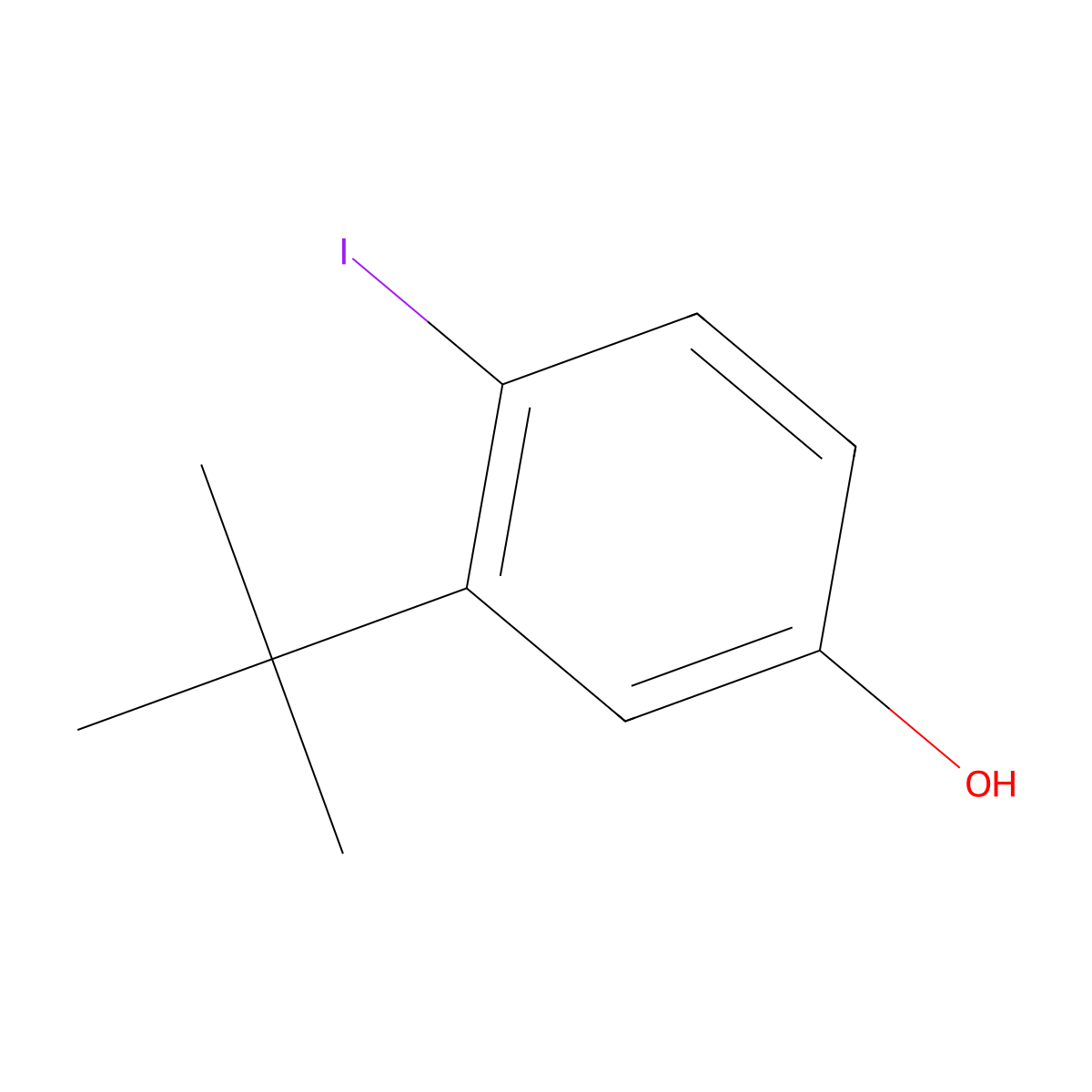 3-Tert-butyl-4-iodophenol molecular structure, CAS 1017608-22-8