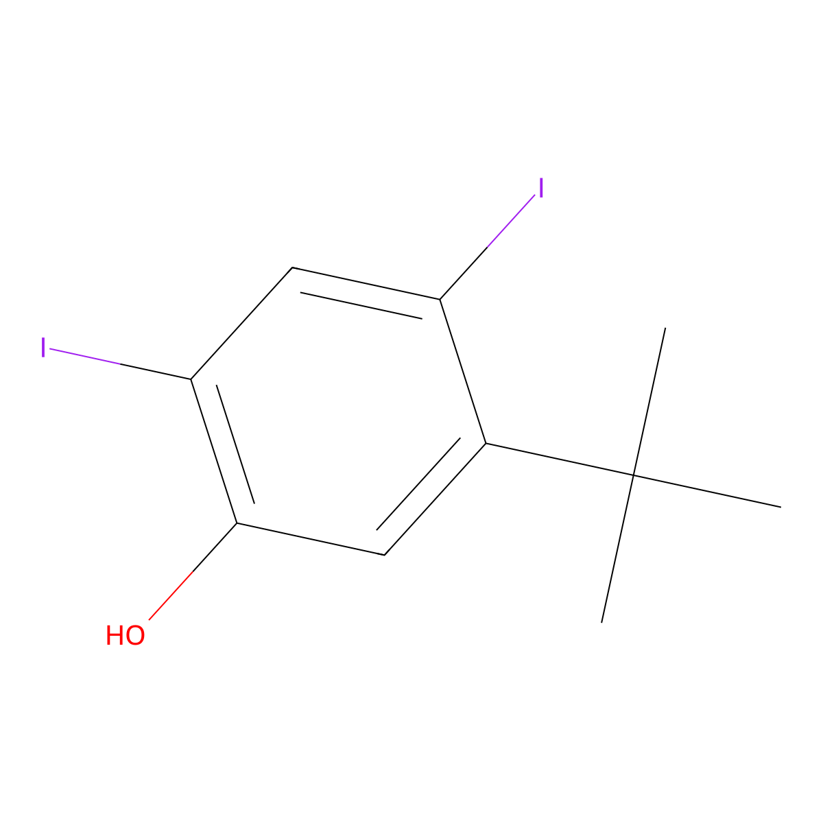 5-Tert-butyl-2,4-diiodophenol molecular structure, CAS 1017608-26-2
