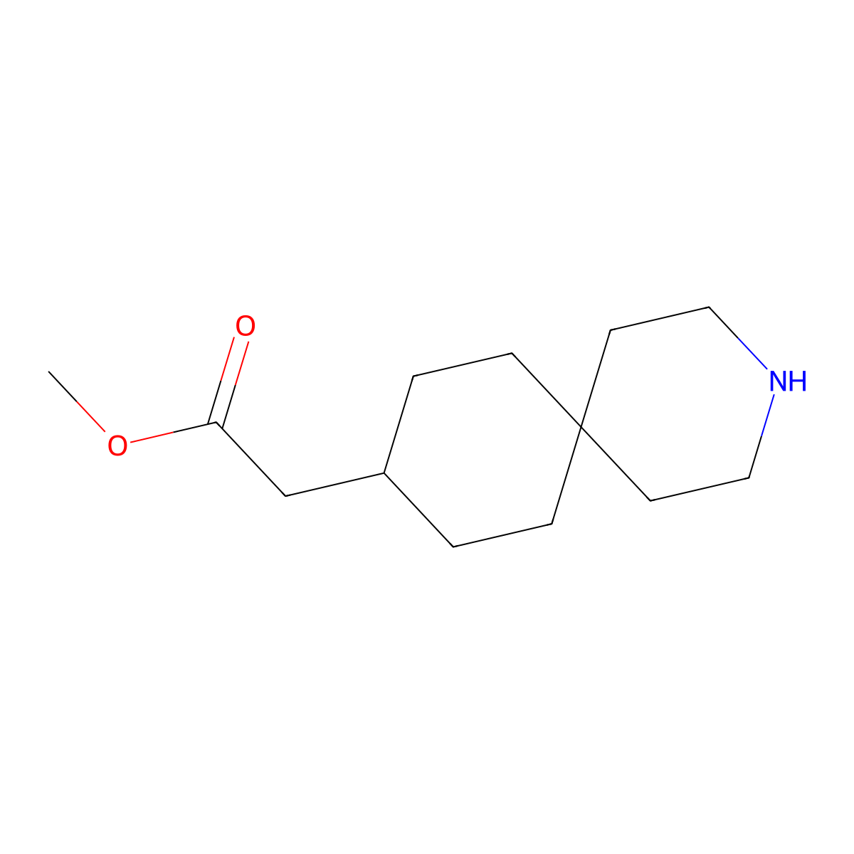 Methyl 2-(3-azaspiro[5.5]undecan-9-yl)acetate molecular structure, CAS 1017623-70-9
