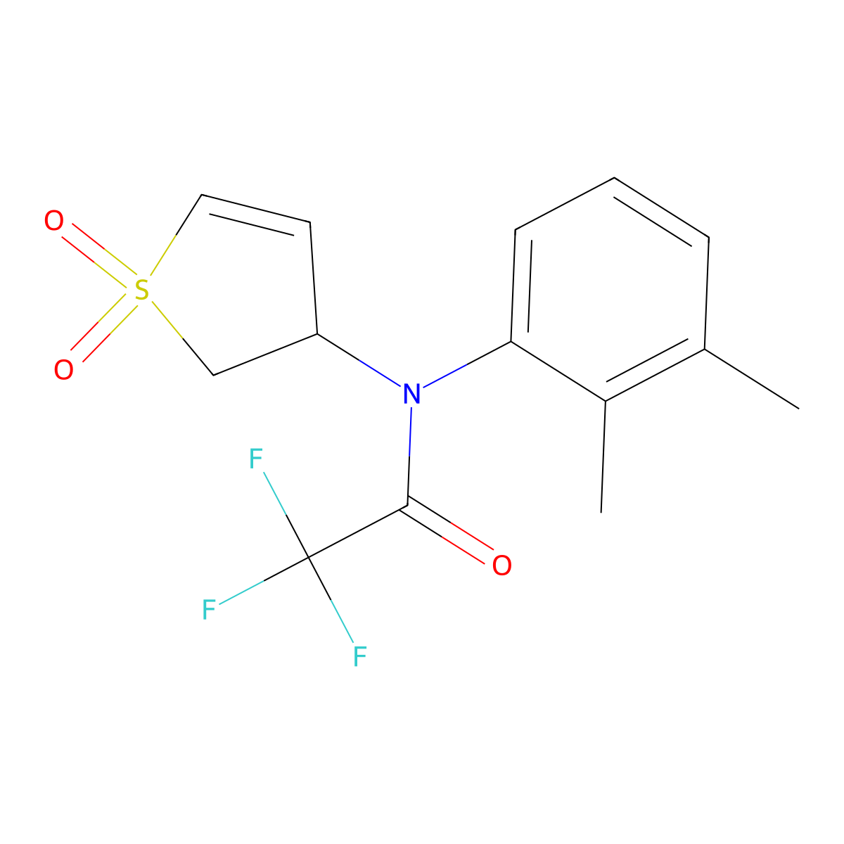 N-(2,3-dimethylphenyl)-N-(1,1-dioxido-2,3-dihydrothiophen-3-yl)-2,2,2-trifluoroacetamide molecular structure, CAS 1017632-01-7