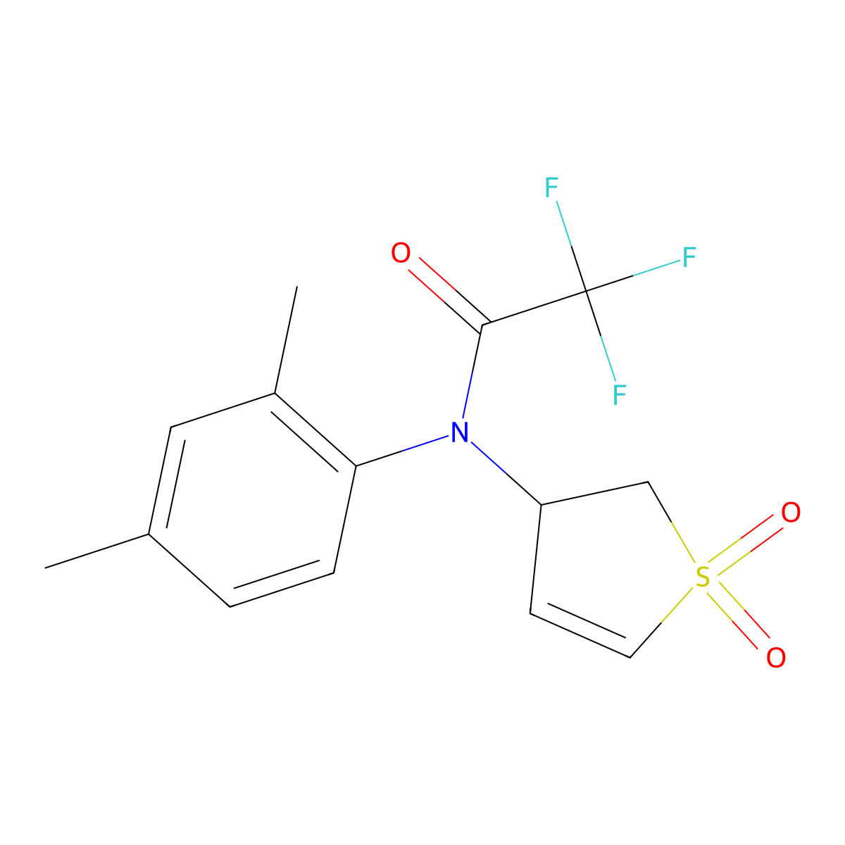 N-(2,4-dimethylphenyl)-N-(1,1-dioxido-2,3-dihydrothiophen-3-yl)-2,2,2-trifluoroacetamide molecular structure, CAS 1017632-04-0