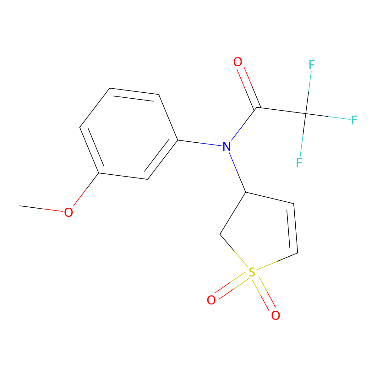 N-(1,1-dioxido-2,3-dihydrothiophen-3-yl)-2,2,2-trifluoro-N-(3-methoxyphenyl)acetamide molecular structure, CAS 1017632-07-3