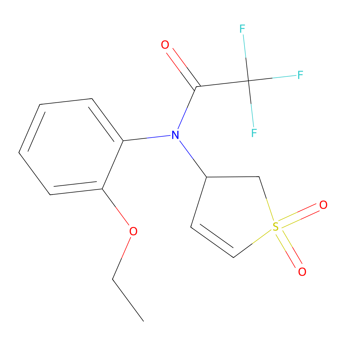 N-(1,1-dioxido-2,3-dihydrothiophen-3-yl)-N-(2-ethoxyphenyl)-2,2,2-trifluoroacetamide molecular structure, CAS 1017632-10-8