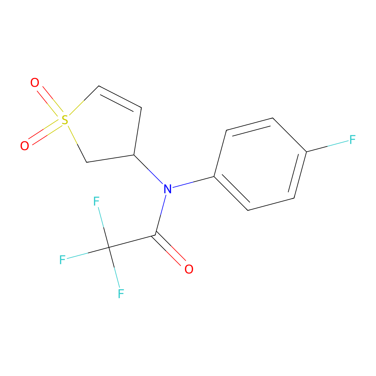 N-(1,1-dioxido-2,3-dihydrothiophen-3-yl)-2,2,2-trifluoro-N-(4-fluorophenyl)acetamide molecular structure, CAS 1017632-16-4