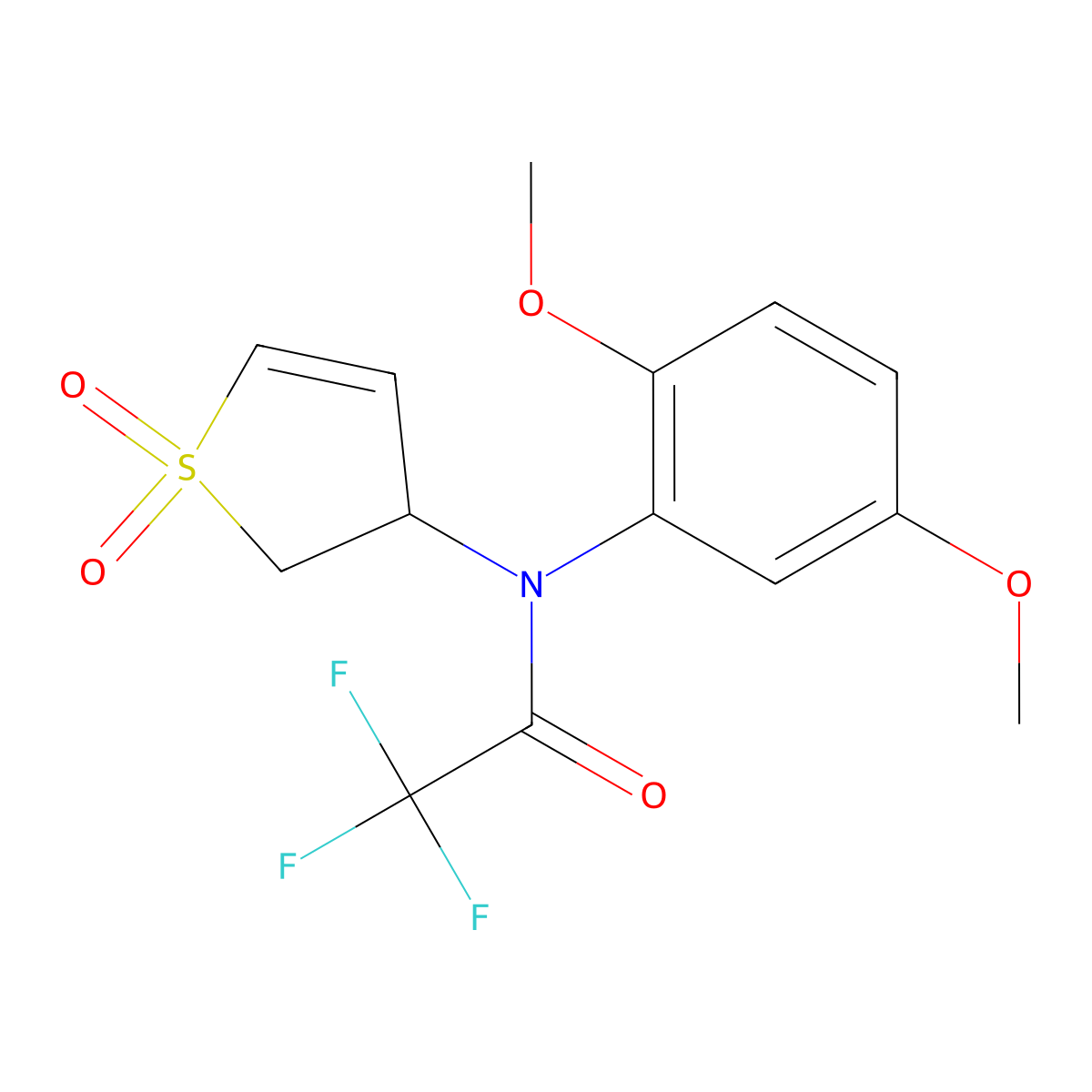 N-(2,5-dimethoxyphenyl)-N-(1,1-dioxido-2,3-dihydrothiophen-3-yl)-2,2,2-trifluoroacetamide molecular structure, CAS 1017632-19-7