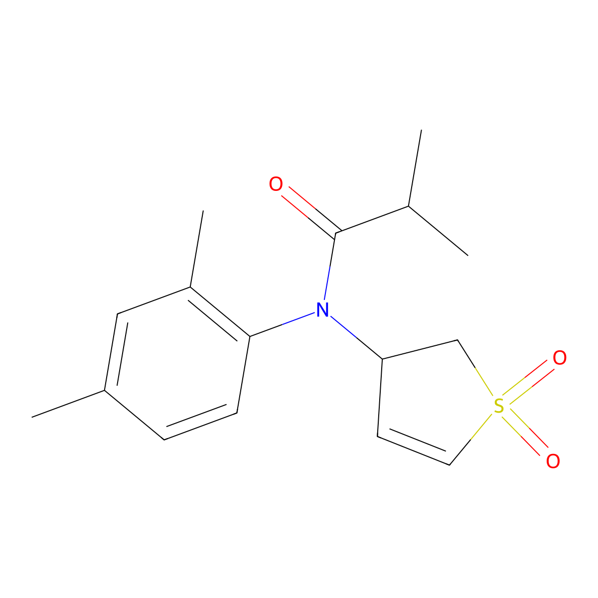N-(2,4-dimethylphenyl)-N-(1,1-dioxido-2,3-dihydrothiophen-3-yl)isobutyramide molecular structure, CAS 1017632-25-5