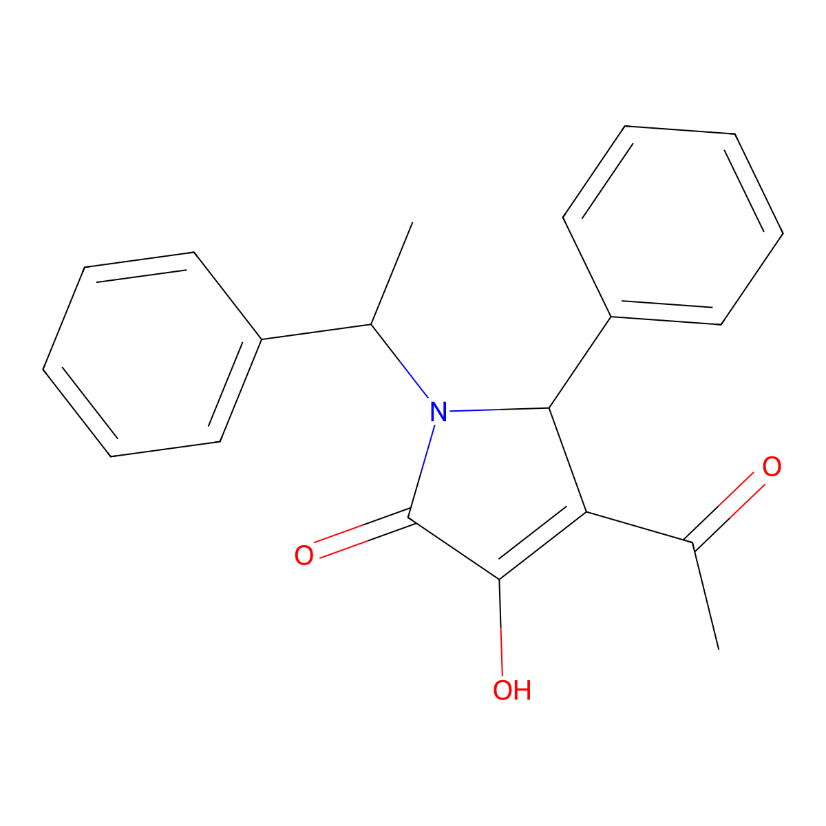 3-Acetyl-4-hydroxy-5-oxo-2-phenyl-1-(phenylethyl)-3-pyrroline molecular structure, CAS 1017632-43-7