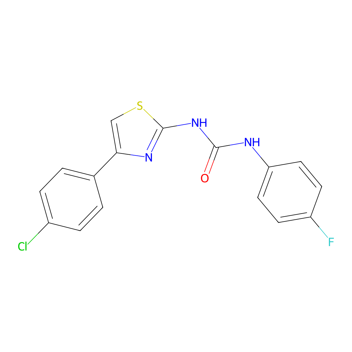 1-(4-(4-Chlorophenyl)thiazol-2-yl)-3-(4-fluorophenyl)urea molecular structure, CAS 1017632-58-4