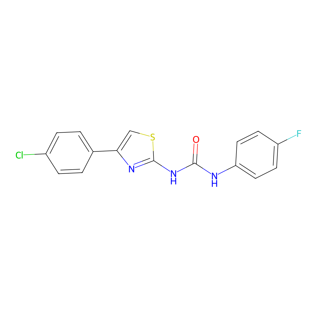 1-(4-(4-Chlorophenyl)thiazol-2-yl)-3-(4-fluorophenyl)urea molecular structure, CAS 1017632-58-4