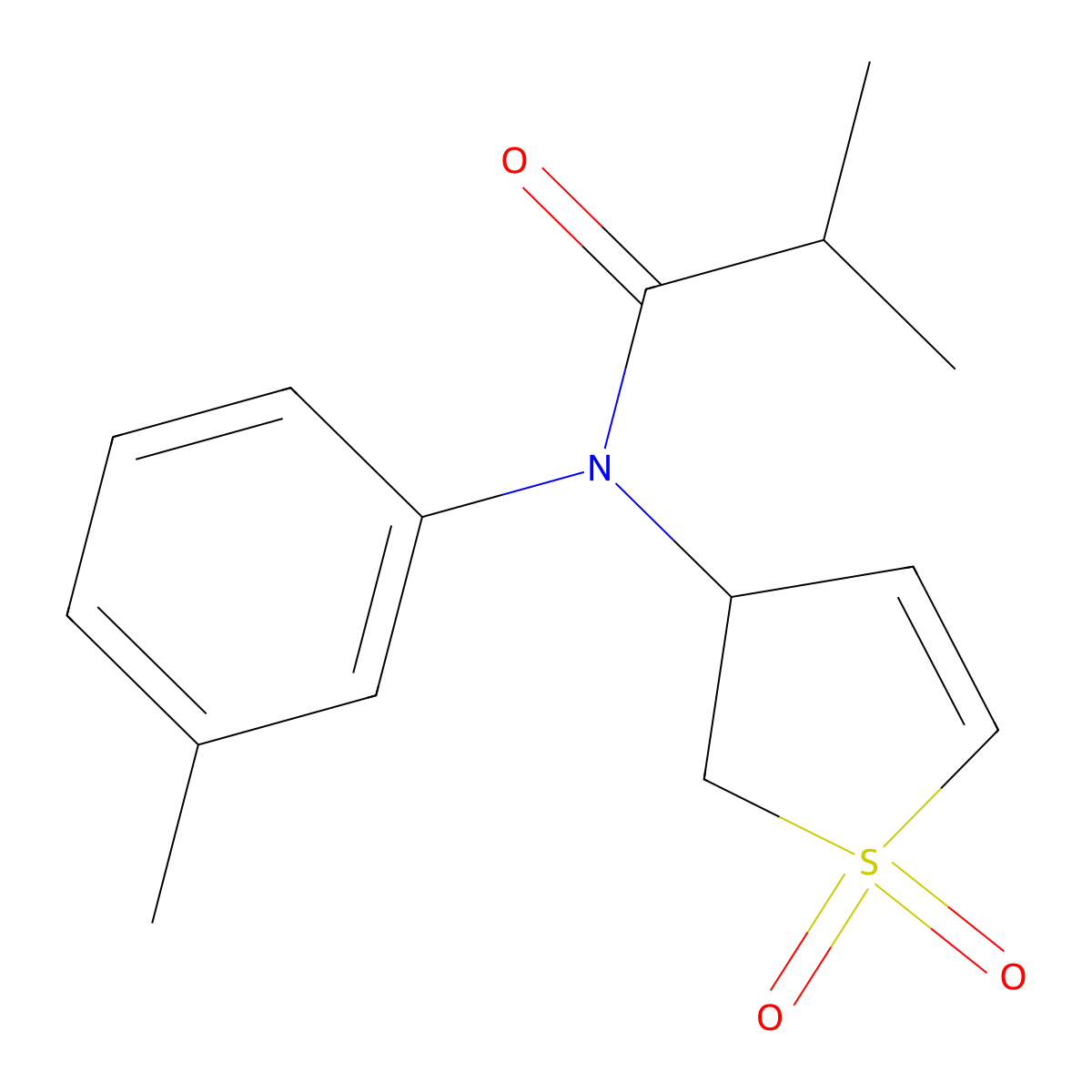 N-(1,1-dioxido-2,3-dihydrothiophen-3-yl)-N-(m-tolyl)isobutyramide molecular structure, CAS 1017657-37-2