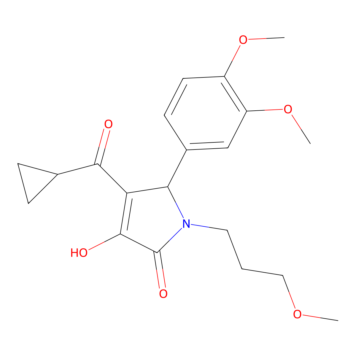5-(3,4-Dimethoxyphenyl)-4-(cyclopropylcarbonyl)-3-hydroxy-1-(3-methoxypropyl)-3-pyrrolin-2-one molecular structure, CAS 1017657-64-5