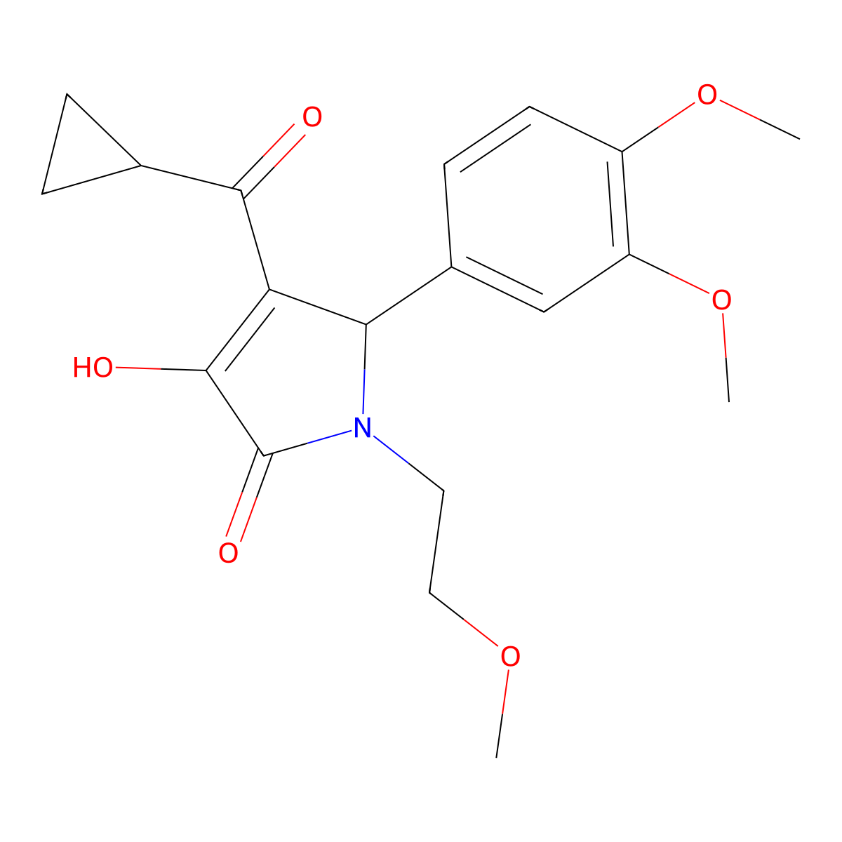 4-(cyclopropanecarbonyl)-5-(3,4-dimethoxyphenyl)-3-hydroxy-1-(2-methoxyethyl)-1H-pyrrol-2(5H)-one molecular structure, CAS 1017657-67-8
