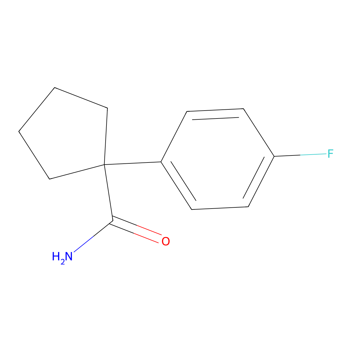 1-(4-Fluorophenyl)cyclopentanecarboxamide molecular structure, CAS 1017657-73-6
